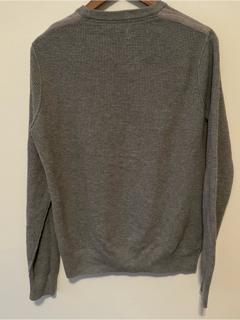 Calvin Klein Mens Waffle Weave Medium Gray Long Sleeve Crewneck Preppy Y2K - Picture 7 of 7